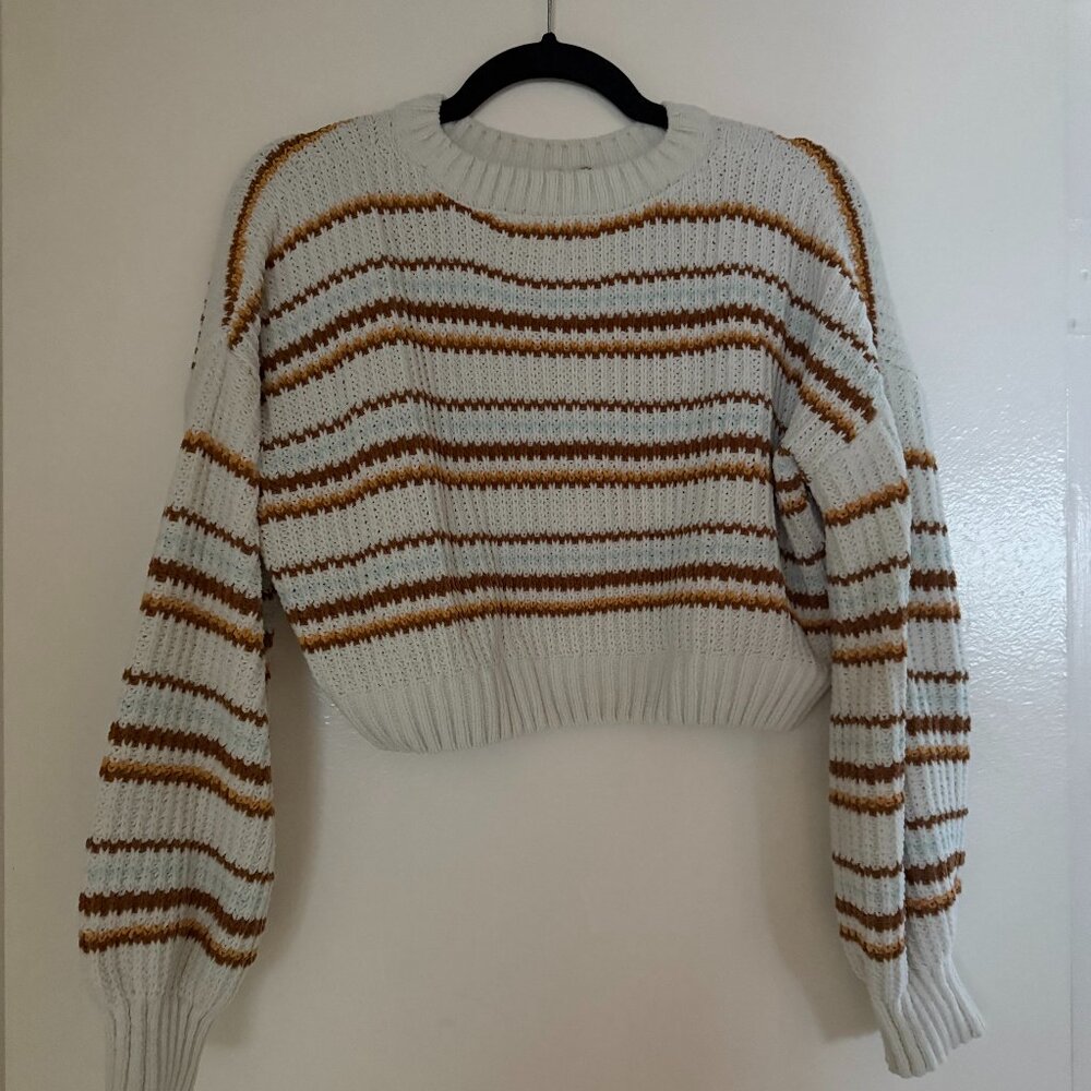 Cropped striped long sleeve